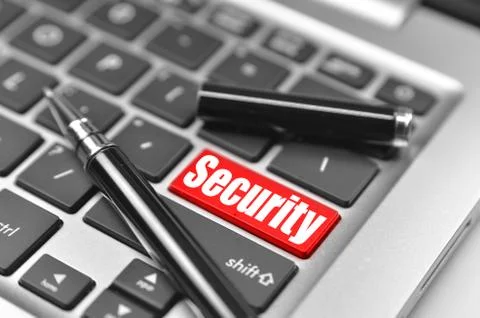 Security word on computer keyboard Stock Illustration