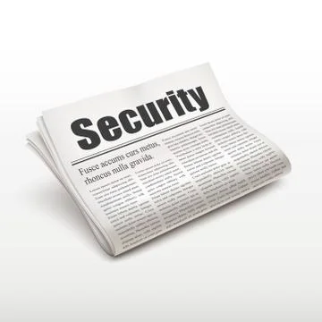 Security word on newspaper Stock Illustration