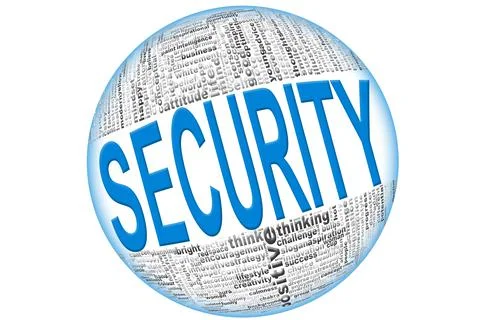 Security word on sphere word cloud Stock Illustration
