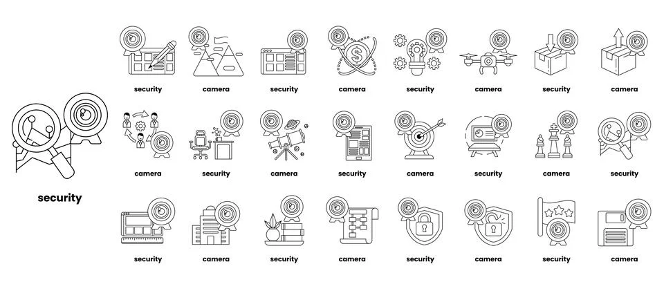 Security is the word that is written on the bottom of the image Stock Illustration