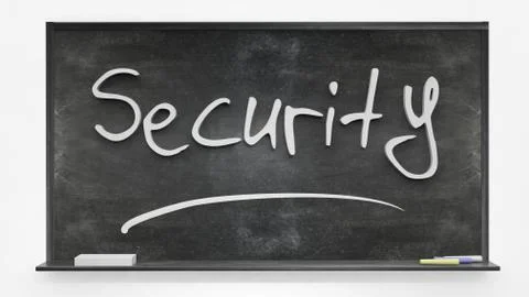 Security written on blackboard Stock Photos