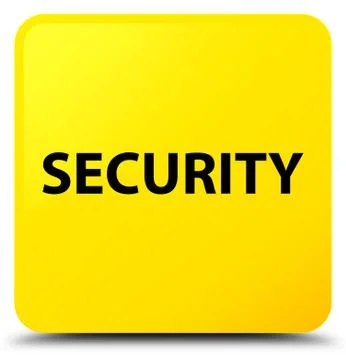Security yellow square button Illustrazione stock