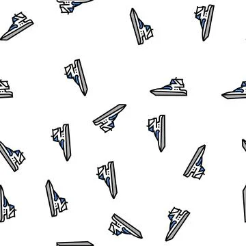 Sedan bridge boat vector seamless pattern Illustrazione stock