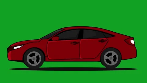 Sedan car 2d Animation Stock Footage 285584513