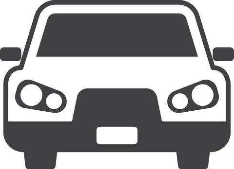 Sedan car from the front view illustration in minimal style Illustrazione stock