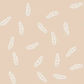 Sedan car line seamless pattern 스톡 일러스트