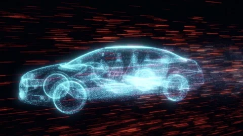 Sedan Car Running with particles Video stock 145349425