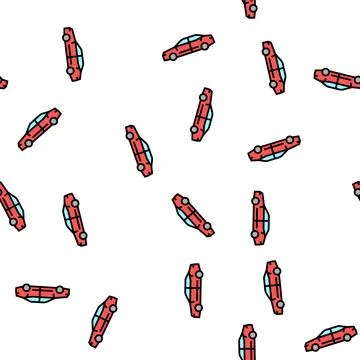 Sedan car vector seamless pattern 스톡 일러스트