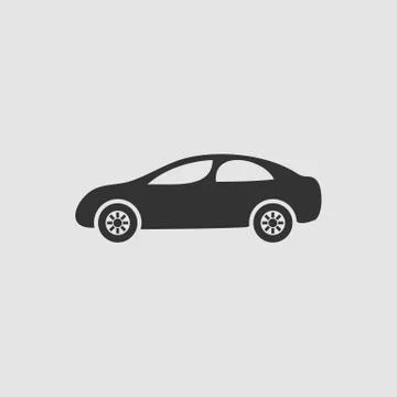 Sedan icon flat Stock Illustration