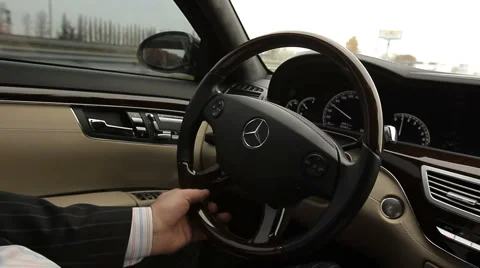 Sedan Steering Wheel Stock Footage 2515989