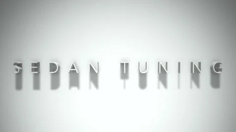 Sedan tuning 3D title animation white text on a white background Stock Footage 299823038