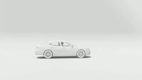 Sedan White Luxury Car Render in Cool Background Stock Footage 312973053