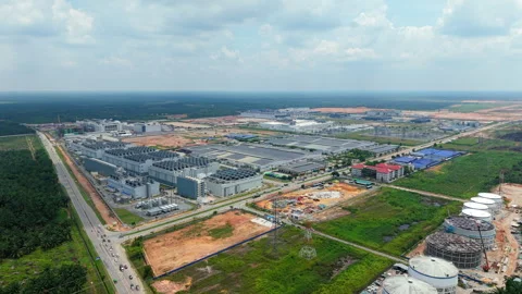 Sedenak Tech Park Data Center Development Aerial - Southeast Asia 4K 動画素材 333684753