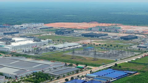 Sedenak Tech Park Data Center Construction Aerial - Johor Malaysia 4K 스톡 동영상 333685946