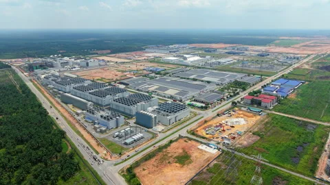 Sedenak Tech Park Data Center Aerial Drone - Substation Supply Chain Malaysia 4K 스톡 동영상 333686009