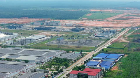 Sedenak Tech Park Data Center Expansion Substation Aerial - Johor 4K 動画素材 333690949