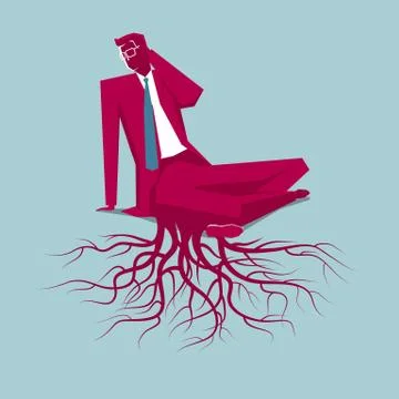 Sedentary, develop bad habits. Isolated on blue background. Stock Illustration