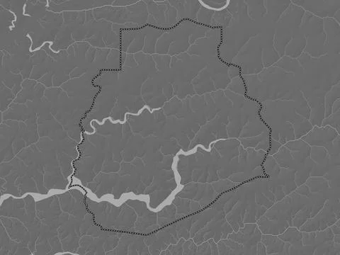 Sedhiou, Senegal. Bilevel elevation map with lakes and rivers Stock Illustration