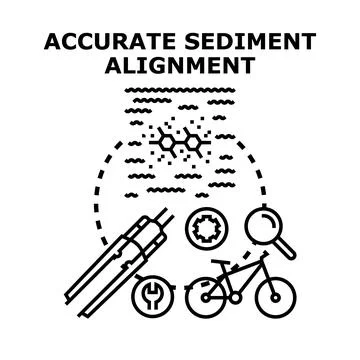 Sediment alignment concept with water and microscopic view Stock Illustration