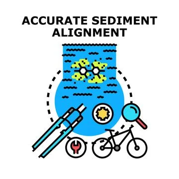 Sediment alignment concept with water and microscopic view Stock Illustration