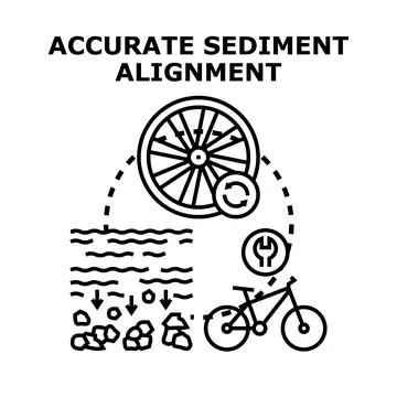 Sediment alignment process adjusting bicycle wheel maintenance Stock Illustration