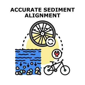 Sediment alignment process adjusting bicycle wheel maintenance Stock Illustration