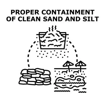 Sediment and sand containment system concept Stock Illustration