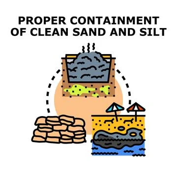 Sediment and sand containment system concept Stock Illustration