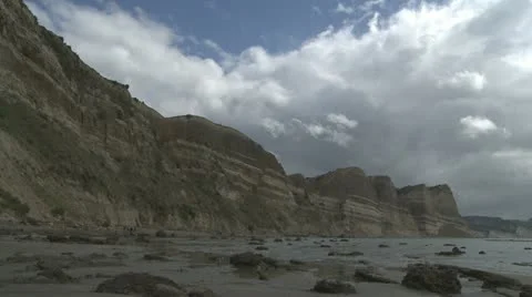 Sediment layer cliffs timelapse Stock Footage 11162884