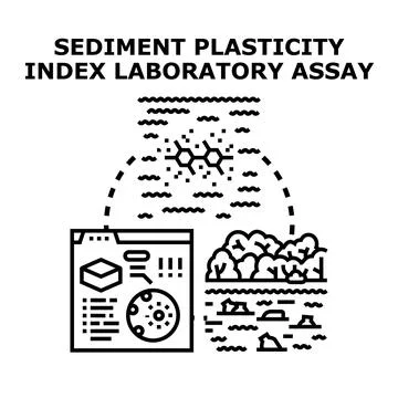 Sediment plasticity index laboratory assay research concept Stock Illustration