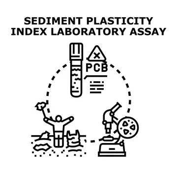 Sediment plasticity index laboratory assay concept Stock Illustration