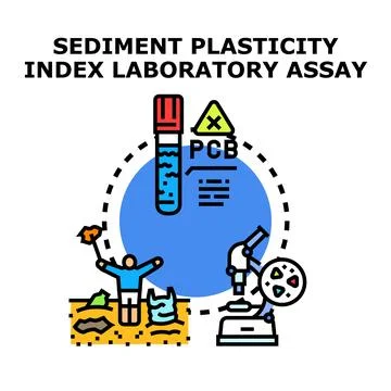 Sediment plasticity index laboratory assay concept Stock Illustration