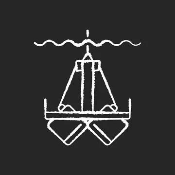 Sediment sampling chalk white icon on black background 스톡 일러스트