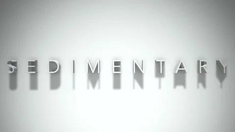 Sedimentary 3D title animation with shadows on a white background 스톡 동영상 296502052