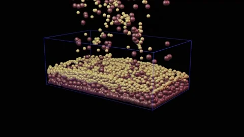 Sedimentation of heavy and light particles . 3d animation simulation Stock Footage 164257258
