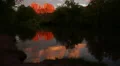 Sedona 04 Cathedral Rock Reflections on River at Sunset HD Footage