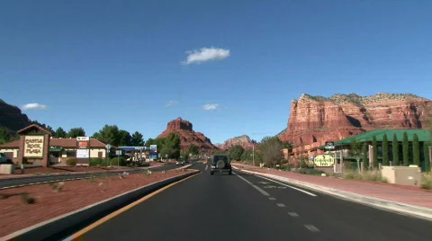 Sedona Drive Thru Stock Footage 755101