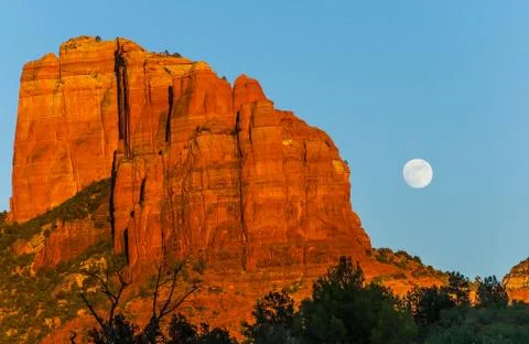 Sedona moonrise Stock Photos