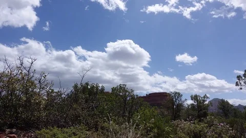 Sedona mountain range with cloud timelapse Stock Footage 78490578