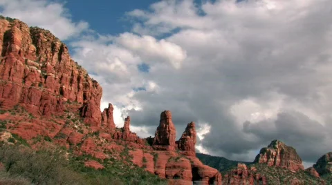 Sedona Red rocks clouds TL P HD Stock Footage 358959