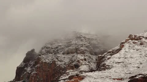Sedona Snow Fast Moving Clouds Stock Footage 8955294