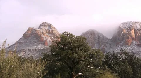 Sedona Snow Pan Stock Footage