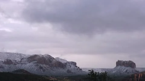 Sedona Snow Timelapse Video stock 11121715