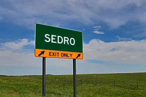 SEDRO US Highway Exit Only Sign Stock Photos