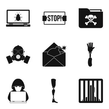 Seduction icons set, simple style Stock Illustration