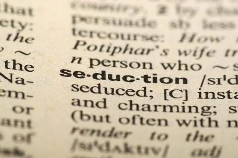 Seduction meaning in dictionary Stock-Fotos