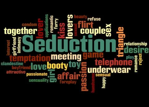Seduction, word cloud concept Stock Illustration