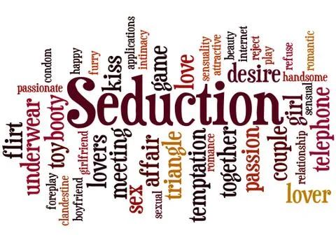 Seduction, word cloud concept Stock Illustration