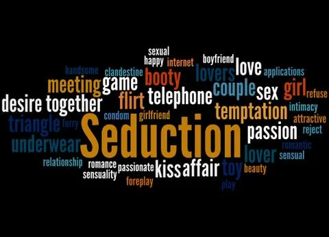 Seduction, word cloud concept Stock Illustration