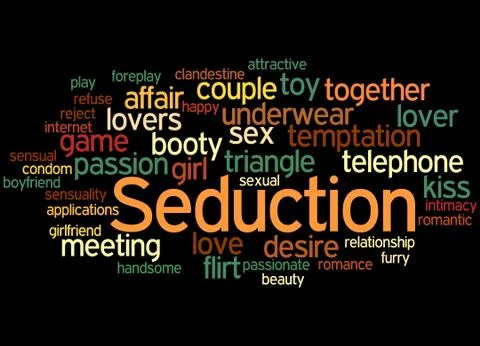 Seduction, word cloud concept Stock Illustration